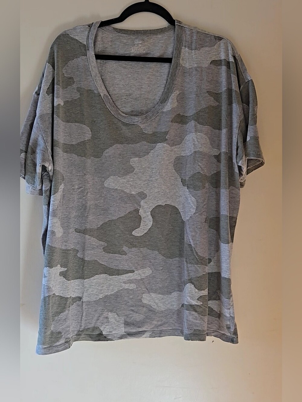 Aerie Olive Green Camo Scoop Neck Tee